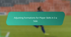 Adjusting Formations for Player Skills in 3 a Side