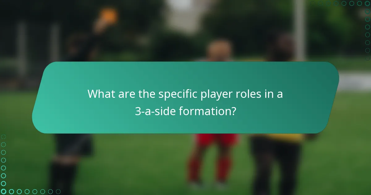 What are the specific player roles in a 3-a-side formation?